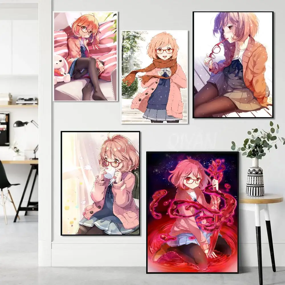 Kuriyama Mirai Anime Beyond The Boundary Art Sticky Wall Waterproof Home Living Room Bedroom Bar Aesthetic Decoration