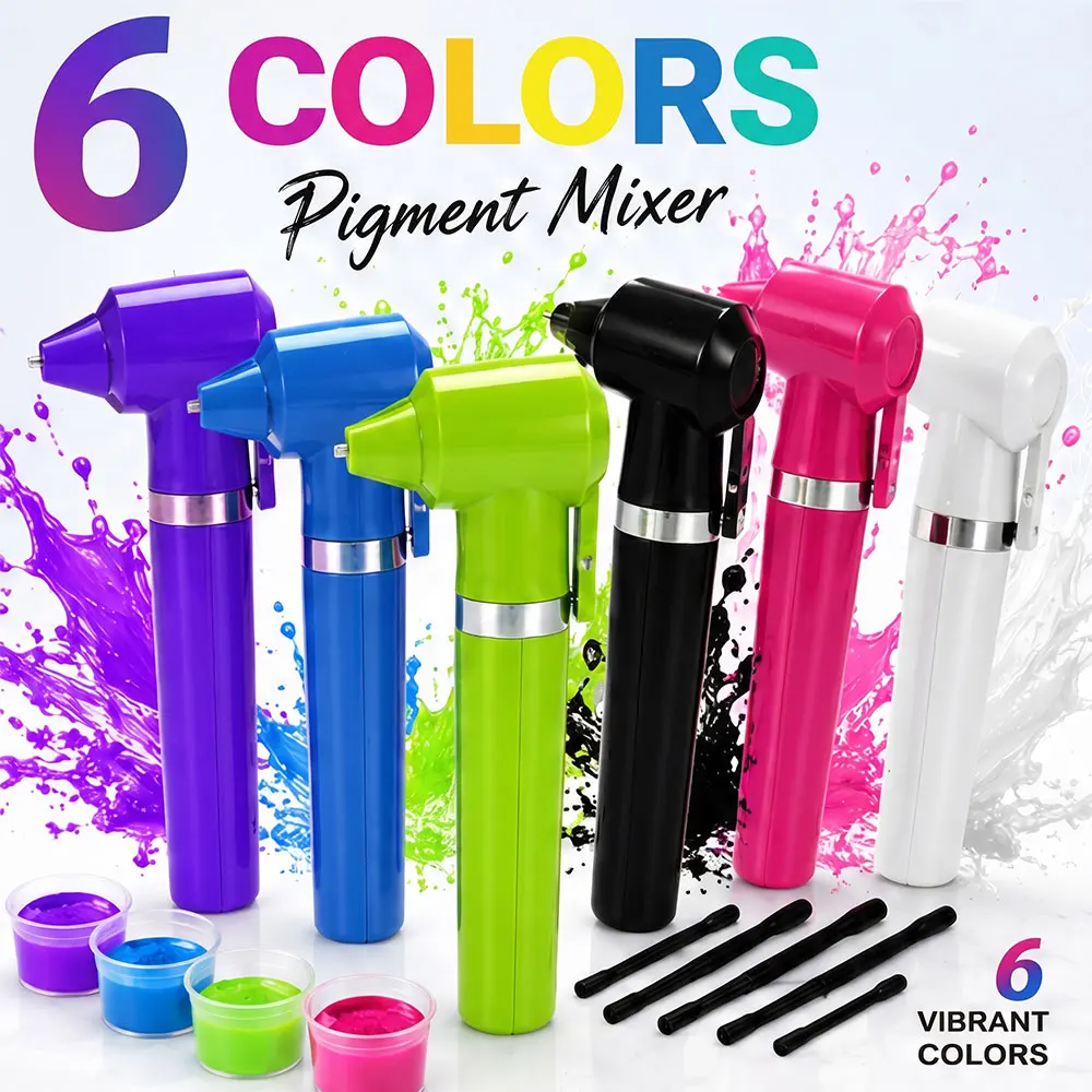 Electric Tattoo Pigment Mixer Portable Ink Stirrer with 5 Mixing Sticks for Tattoo Supplies Nail Art Resin Paint Mixing Tool