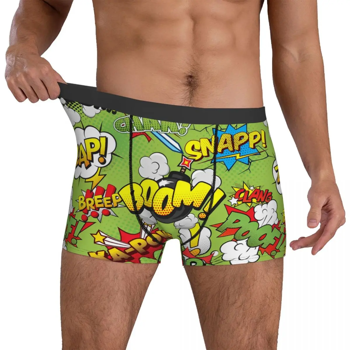 

Boom Seamless Comics Underwear Comfortable Underpants Design Boxer Brief For Males Pouch Plus Size Boxershorts