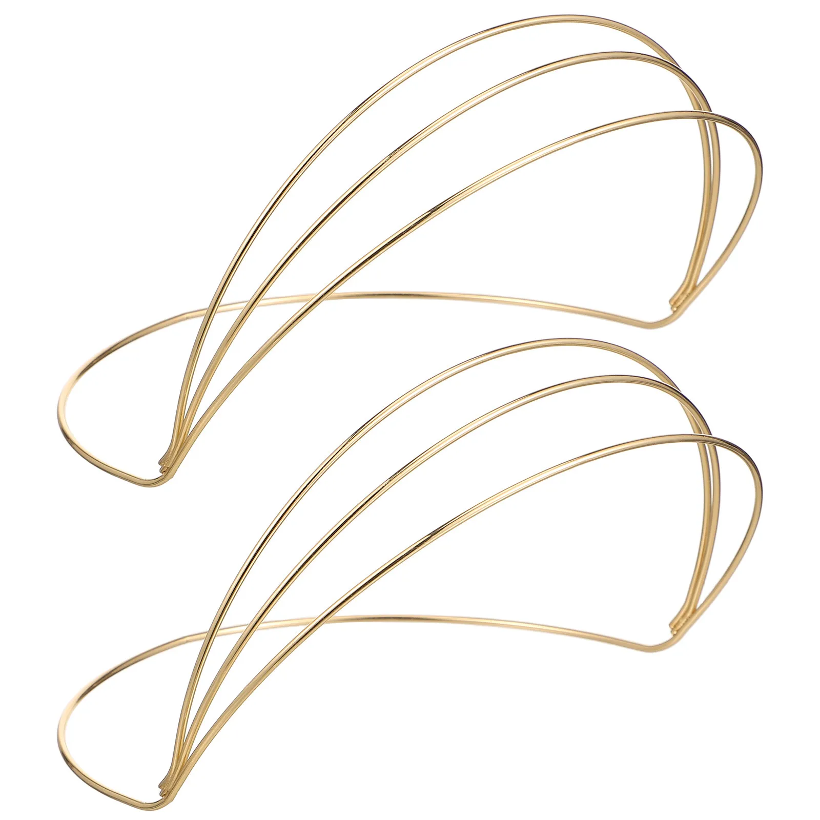 2Pcs Crown DIY Base Simple Elegant Iron Hair Accessory for Headdress Making Wedding Engagement Party Cosplay Bride Tiara Frame