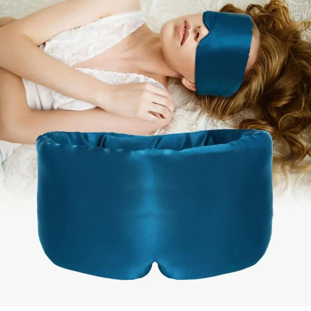 Maschera per gli occhi in seta per dormire che blocca la luce Benda per gli occhi da viaggio portatile Maschera per gli occhi per il sonno Testa avvolta per alleviare lo stress Aiuto per il sonno