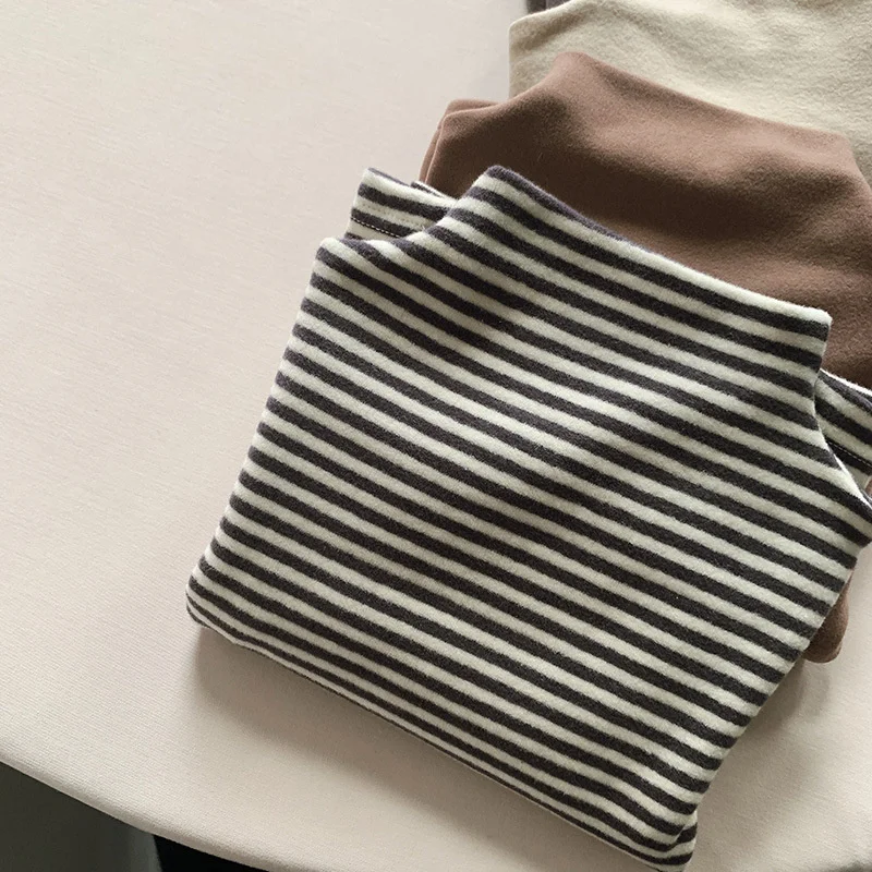 Autumn Winter Children T-Shirts 1-8Y Boys Girls Turtleneck Warm Striped Long Sleeve T Shirts Tops Tees Toddler Wear Kids Clothes image 6
