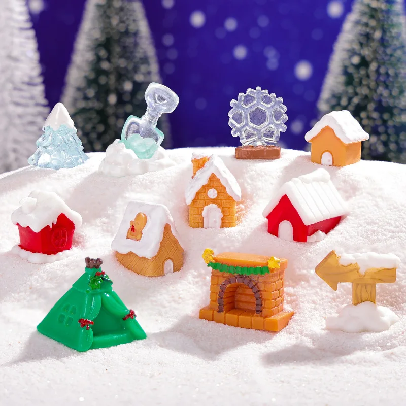 Christmas Igloo Street Sign Doll House Miniature Christmas Tree Landscaping DIY Decoration Micro Landscape Small Ornaments