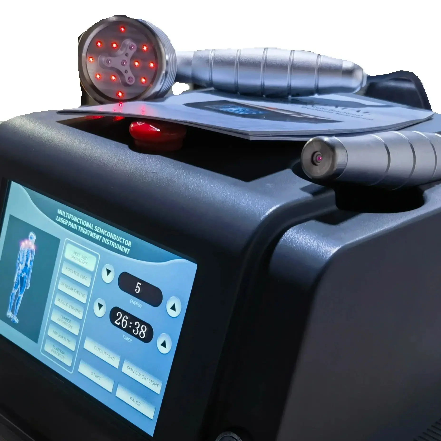 

Устройство для холодной лазерной терапии с 2 длинами волн (650 нм и 808 нм), для боли в плечах, коленях, шее и воспалений