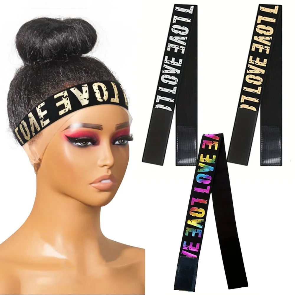 

3 шт. регулируемые кружевные ленты для парика Love — эластичная фиксация по краям для надежной посадки, мощность не требуется