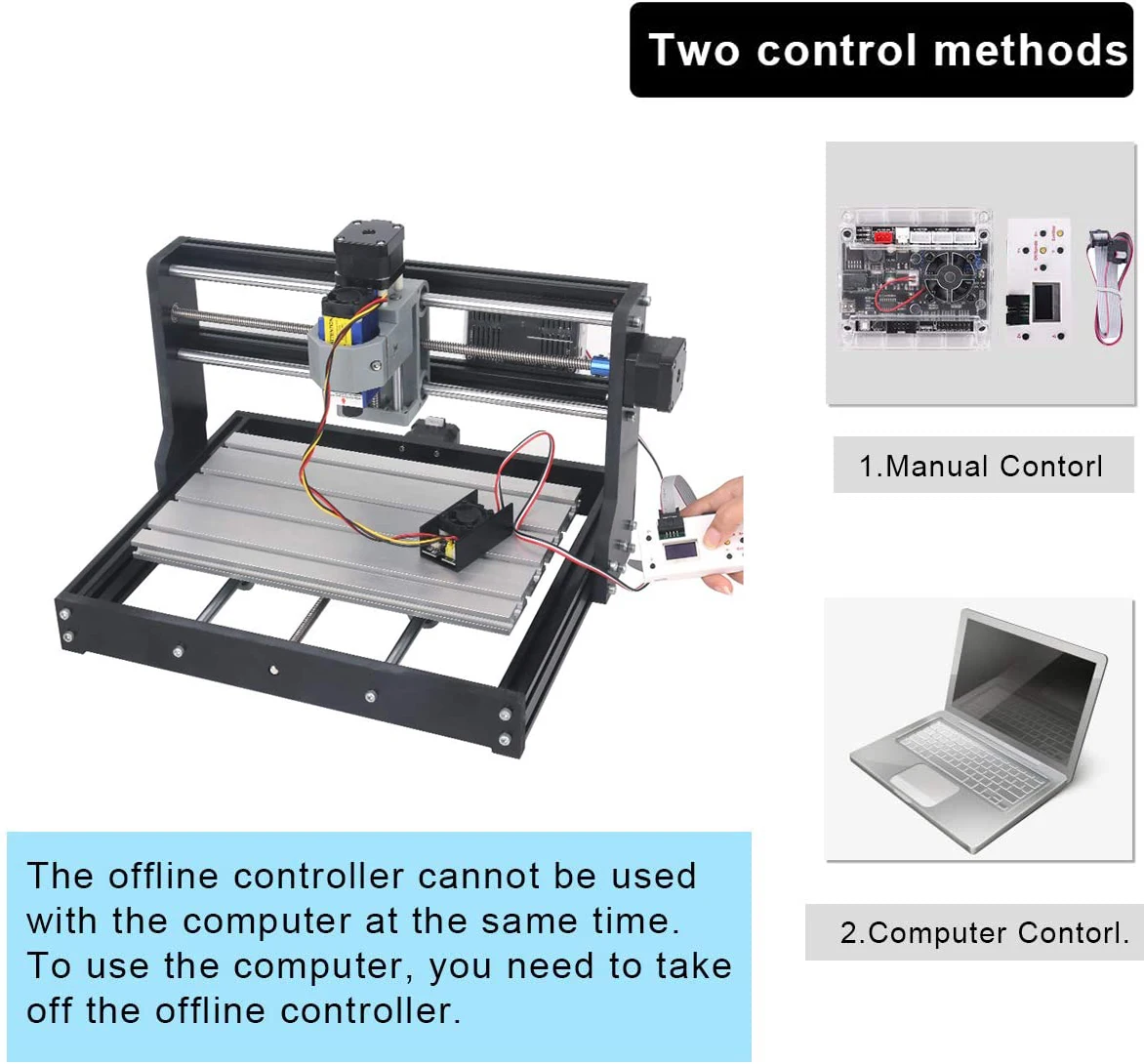 CNC 3018 Pro 10w/15w Laser DIY Mini Milling Machine With GRBL Offline Controller 3 Axis Wood Router PCB Milling Cutting Engraver