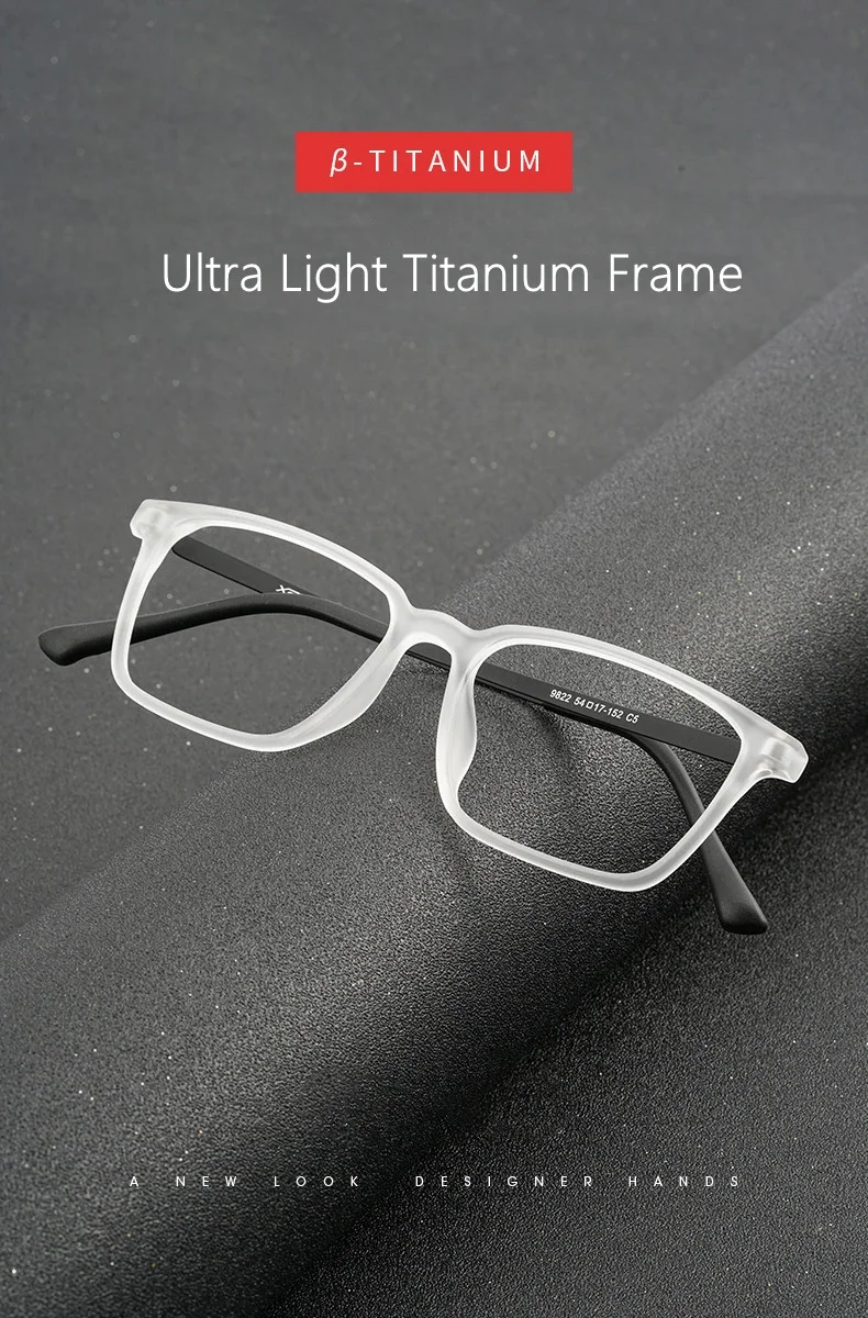 Ultraleichte, komfortable TR90-Brille für Damen, reines Titan, Retro-Quadrat-Brillengestell für Herren, Anti-Blaulicht-Brille – Detail 1