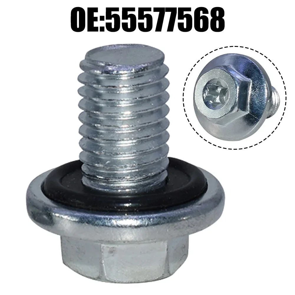 Plugue de drenagem de óleo de motor de carro para-buick para regal para sportback para cadillac xt5 55577568   Peças automotivas prateadas da porca do cárter de drenagem de óleo