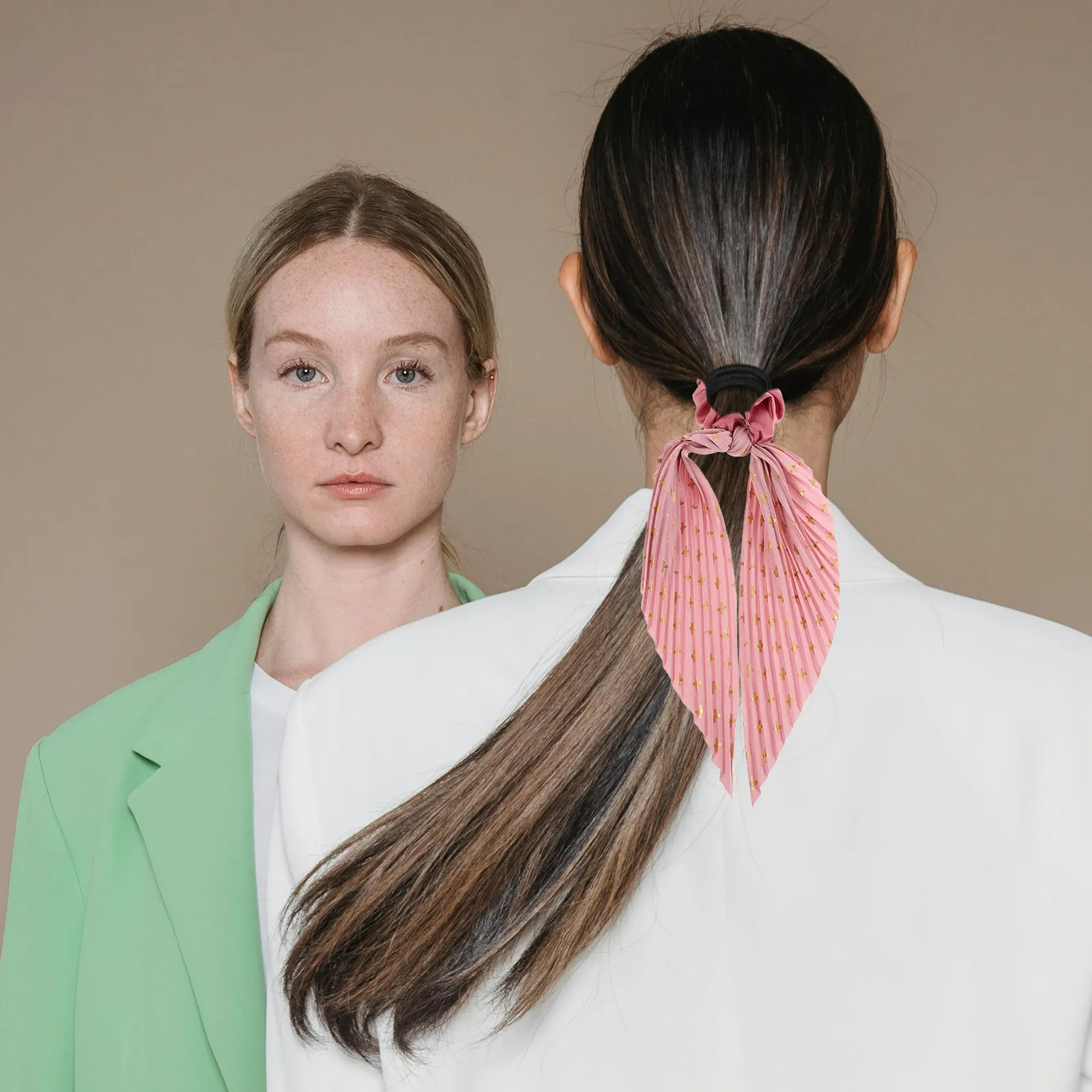 

Набор из 6 резинок для волос с цветочным узором и жатой текстурой, большие эластичные резинки для хвоста для женщин, мягкие и удобные