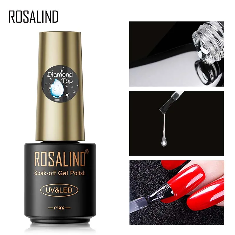 Rosalind Mini Laser Top Coat for Gel Nail Polish Diamond Base Functional Gel Semi Permanent UV Led Cure Nail Art Use