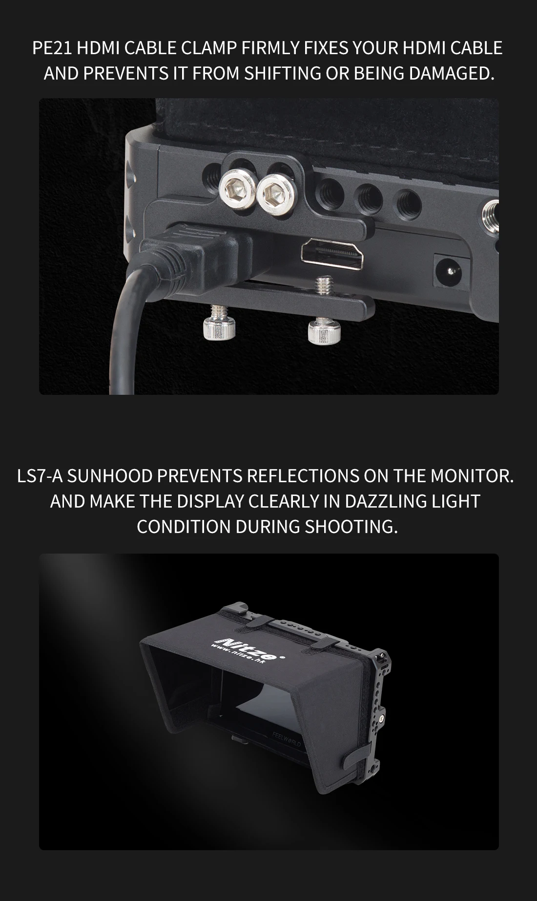 Nitze モニターケージ Feelworld Lut7S / LUT7 PRO / LUT7S PRO 7