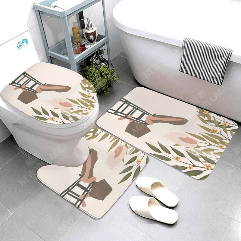 Anti-slip Bath Mat Bathroom Small Rug Shower Mat Decorative Absorbent Foot Mat Entrance Bathtub toilet rug Morandi Nordic Modern