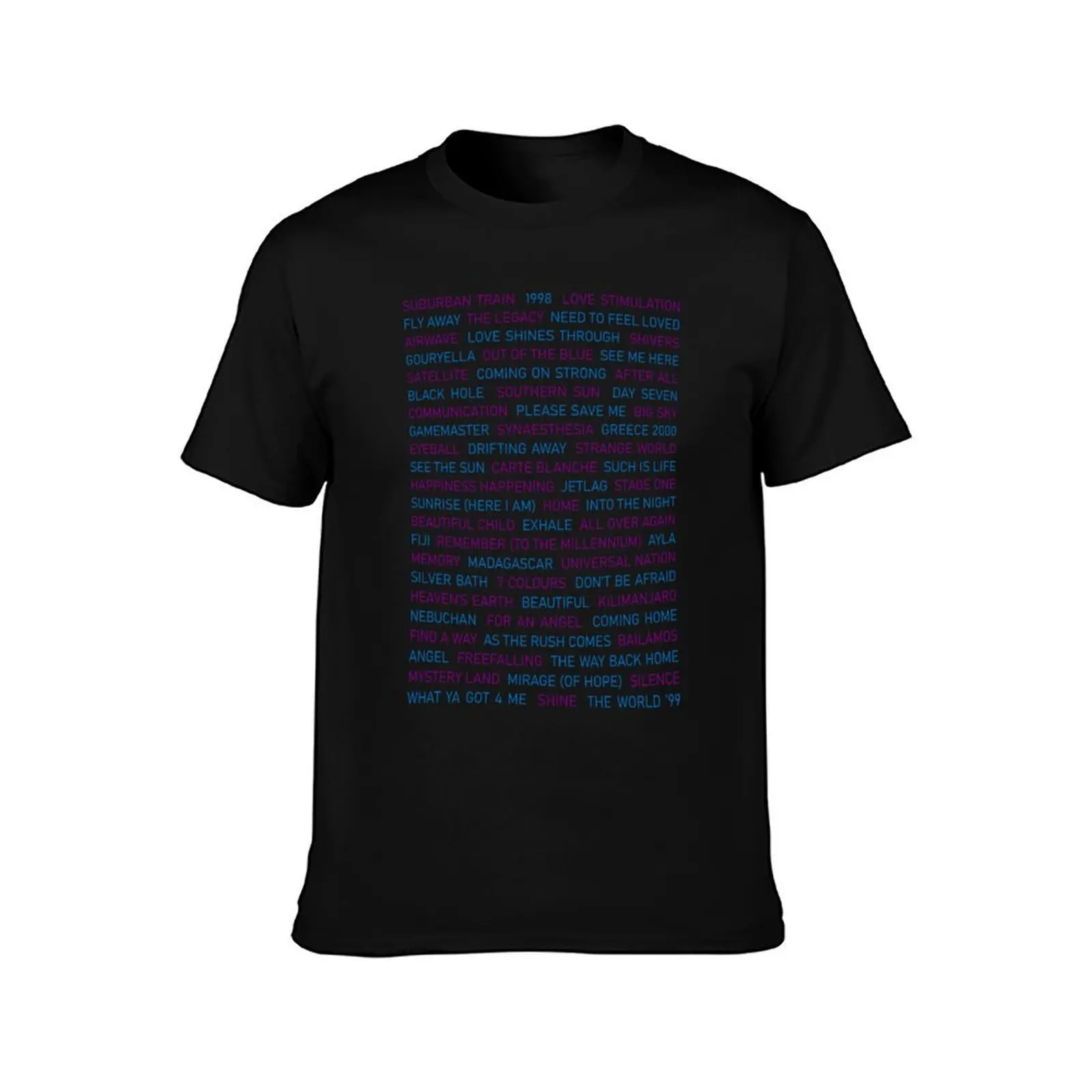 Trance Anthems Song Titles T-Shirt Summer Casual Cotton Tee Oversized Streetwear Tops Vintage Graphic Print Unisex Men Women