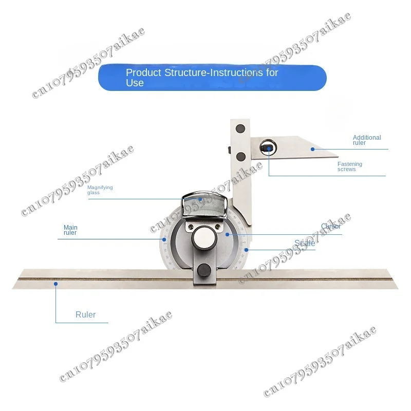 0-360 degree universal angle ruler, protractor, angle ruler, angle meter, measuring tool, machining, woodworking