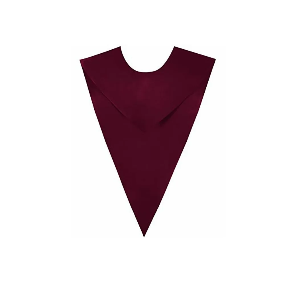 Étole de graduation en satin, couleur unie, col en V, châle, accessoires pour cérémonies académiques et performances de chorale