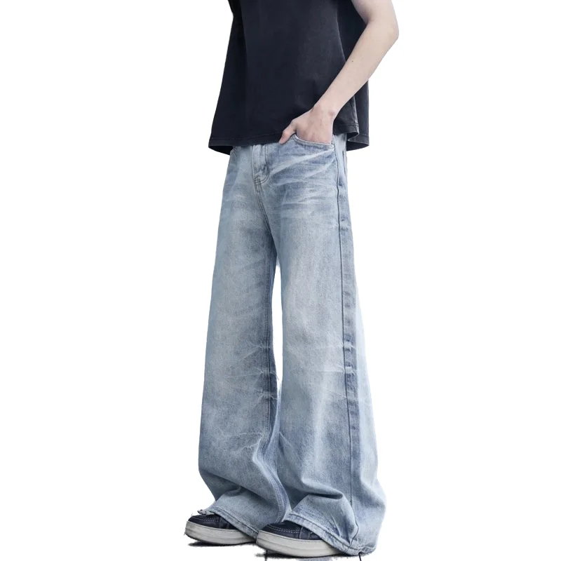 

Мужские модные джинсы из дышащего хлопка с полосками, в американском уличном стиле, повседневные брюки унисекс, универсальная городская одежда