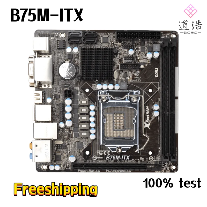 

For Asrock B75M-ITX Motherboard 16GB HDMI LGA 1155 DDR3 Mini-ITX B75 Mainboard 100% Tested Fully Work