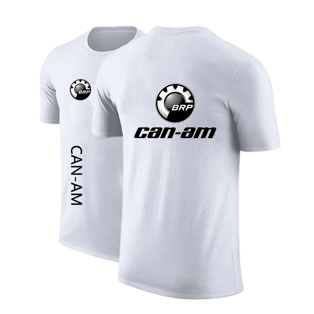 CAN-AM BRP 2022 Men\'s New Round Neck Cotton Casual Solid Color Short Sleeve Print Breathable Tee Summer High Quality T Shirt Top