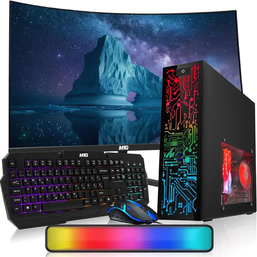 PC Desktop com Intel i5, 32GB de RAM, SSD de 2TB, Tela Curva de 32 Polegadas, Acessórios RGB, Windows 11