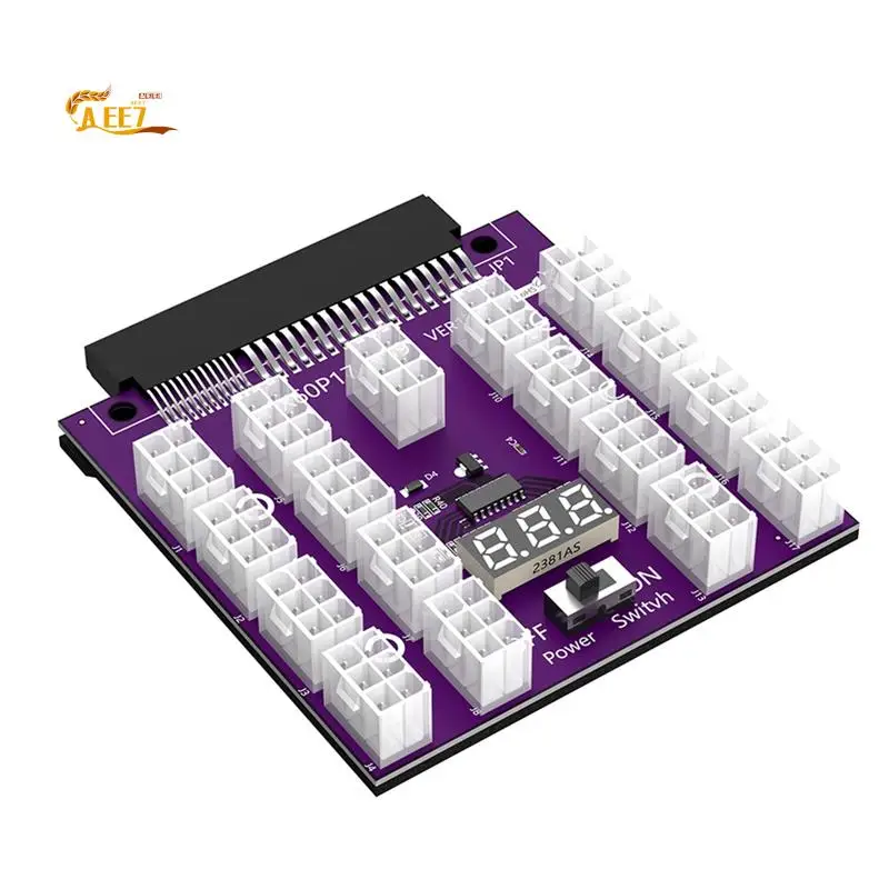 

AEE7-ATX 17 X 6-контактный блок питания, коммутационная плата, адаптер-конвертер 12 В для майнинга Ethereum BTC