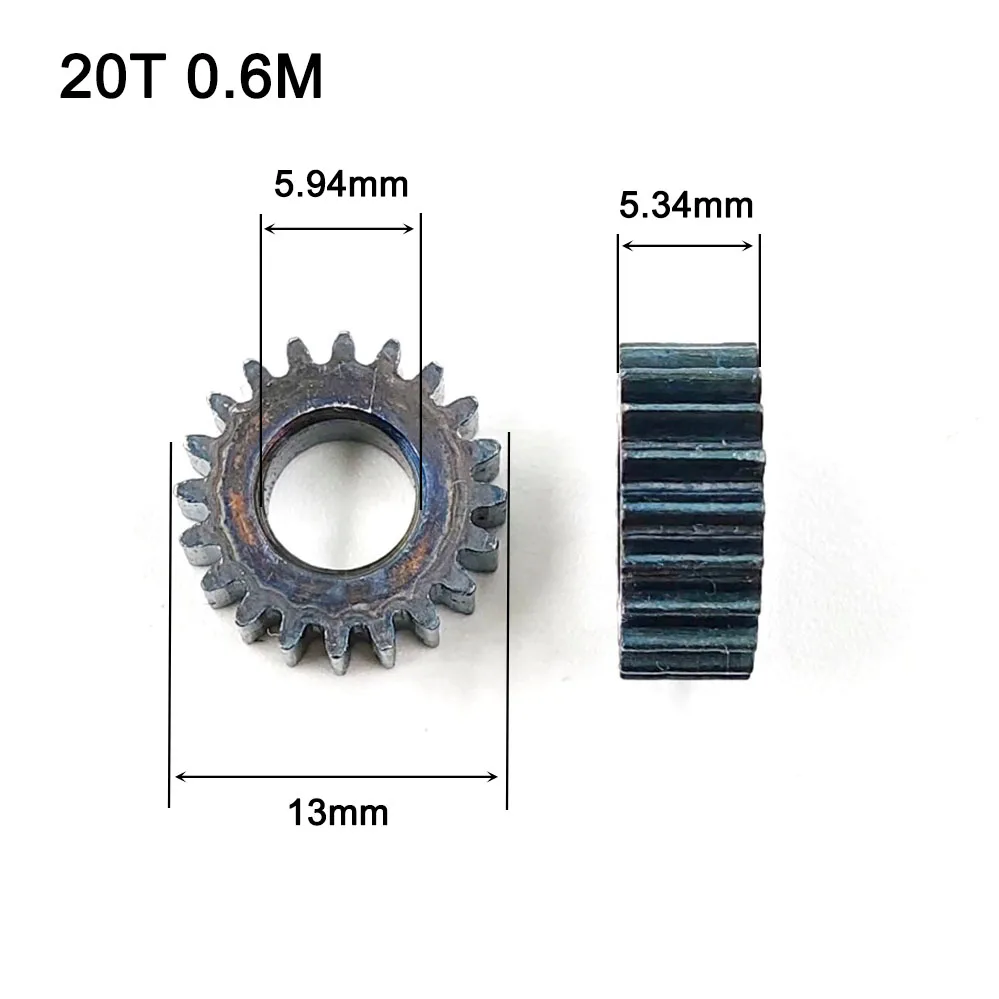 20T 0.6M Carbon Steel Gear 20 Teeth OD=13mm Thickness 5mm Metal Pinion Hole 3/4/5/6mm DIY Motor Parts 206A