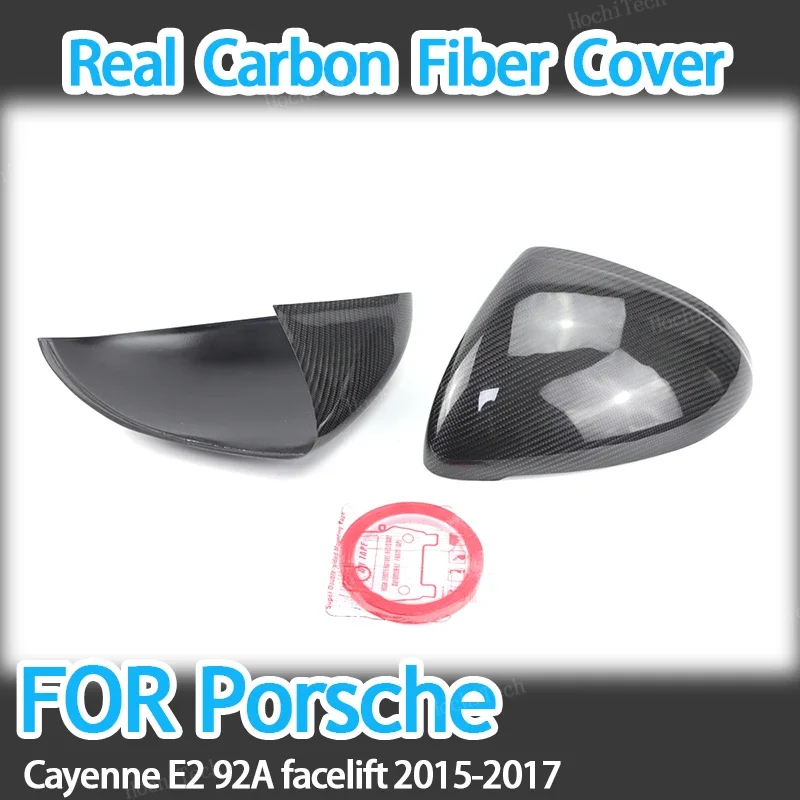 

Real Carbon Fiber ADD-ON Side Mirror cover Caps for Porsche Cayenne E2 92A 958.2 facelift 2015 2016 2017