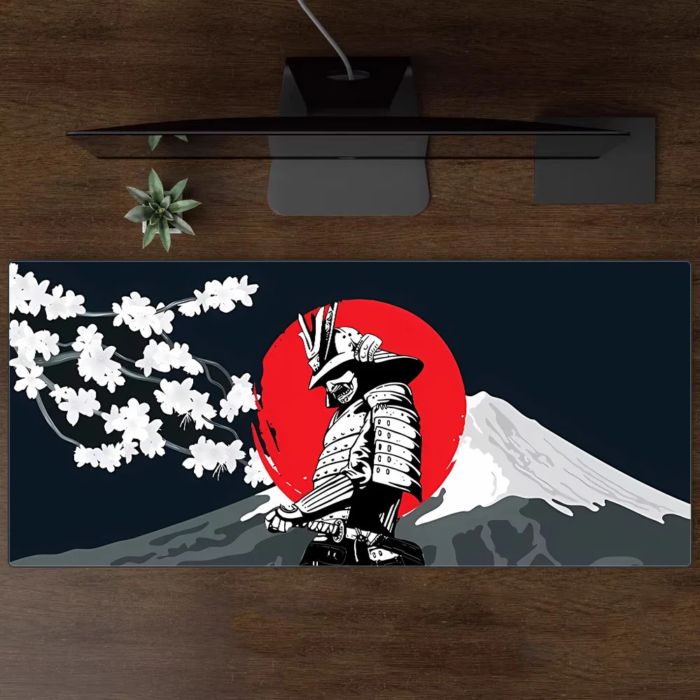 Alfombrilla de ratón para juegos de gran tamaño, alfombrilla de escritorio para ordenador de juegos Japan Mount Fuji Sakura, alfombrilla para teclado de oficina con bloqueo de bordes