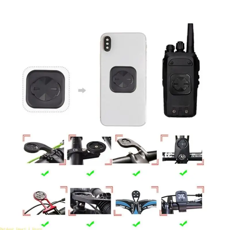 A0KA Cycling Phone Mount Bicycles Computer Back Patches Phone Sticker Bike Computer Adapters Speedometer Mount Bracket