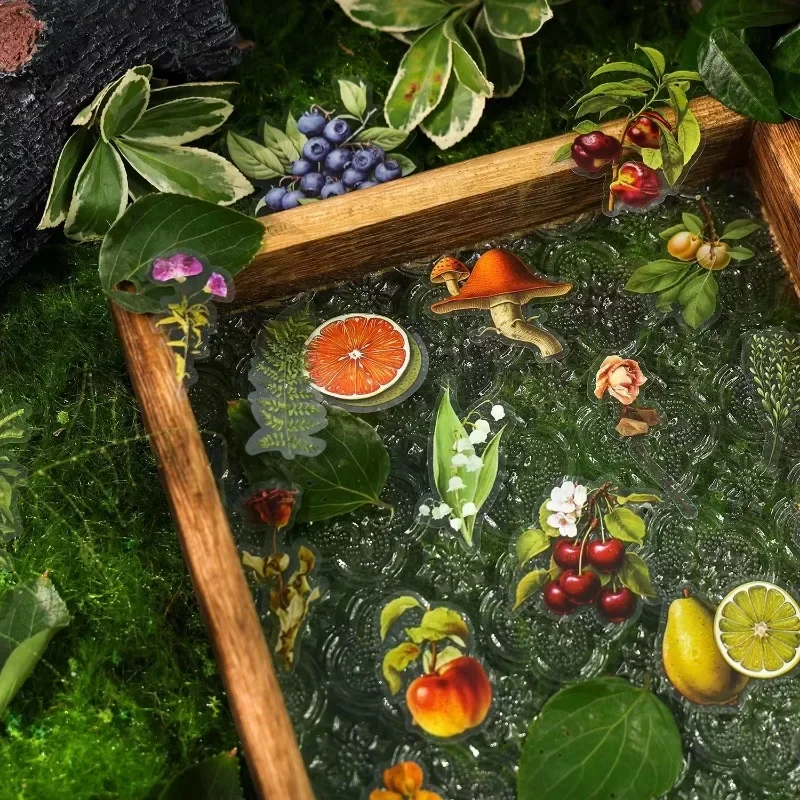 

40Sheets Pack PET Sticker Green Wilderness Pastoral Alien Plant Material Decoration DIY Supplies Scrapbook cut 132*80mm