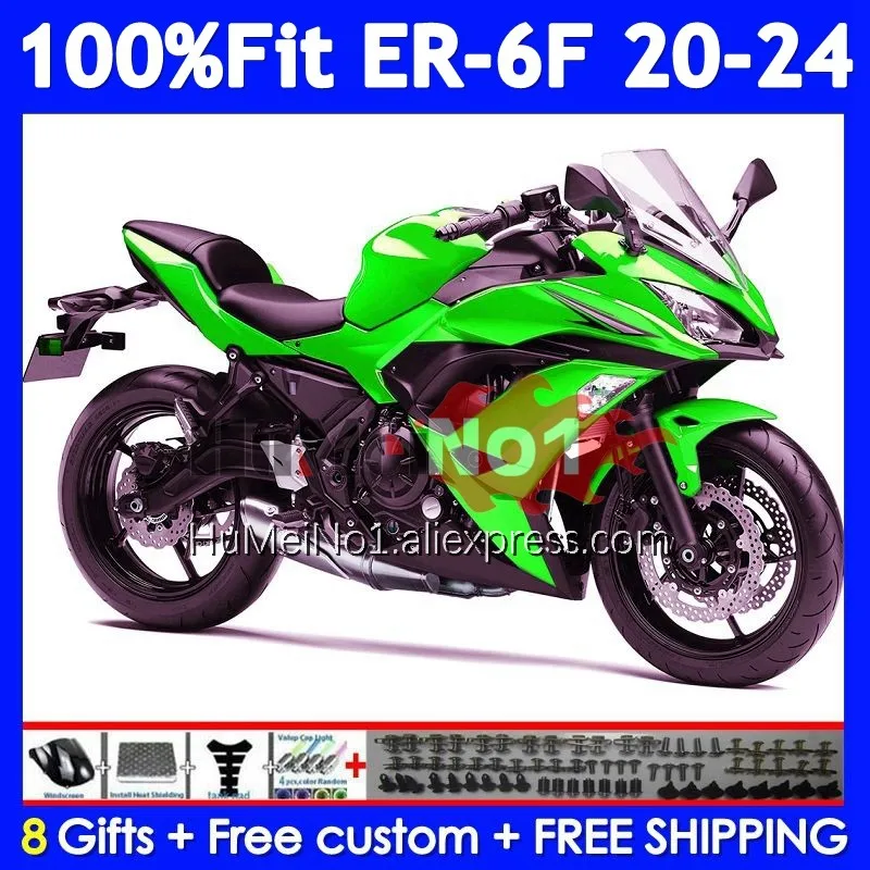 Injection Body For KAWASAKI NINJA 650R ER6 ER 6F Light green ER6F 20 21 22 23 249No.34 ER-6F 650 R 2020 2021 2022 2023 Fairing