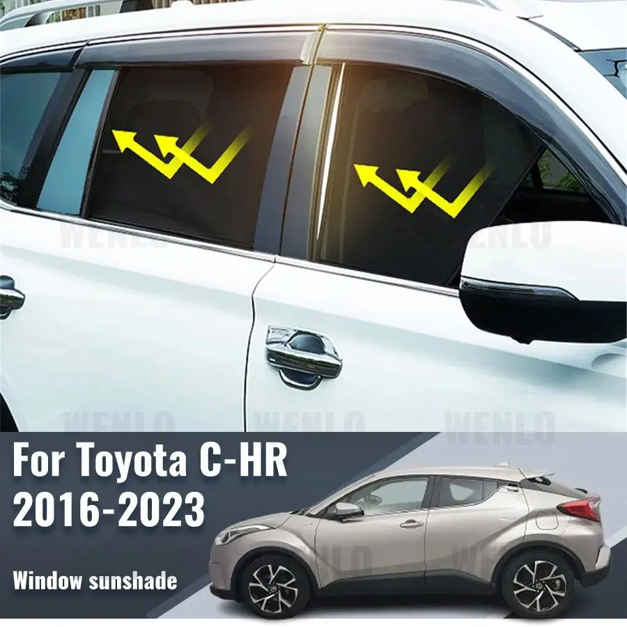 

For Toyota CHR C-HR 2016-2023 CH-R Car Sunshade Front Windshield Magnetic Mesh Curtain Rear Side Window Sun Visor Shade