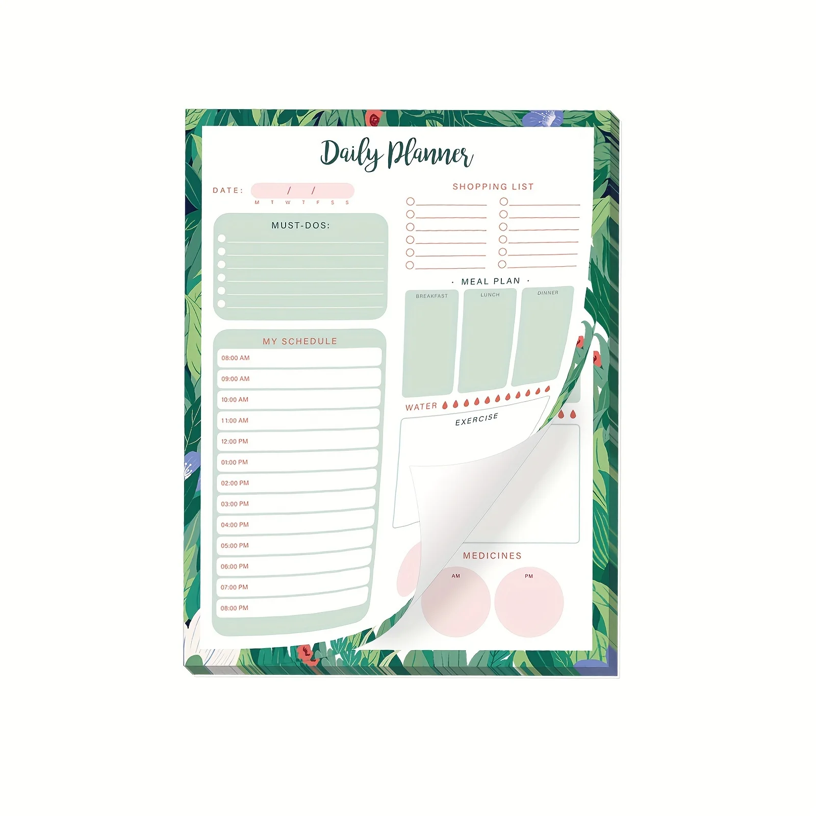 Undated Wall Calendar Planner Pad with Daily To-Do List and Task Notes for Scheduling, Organizing and Journaling, 52 Sheet