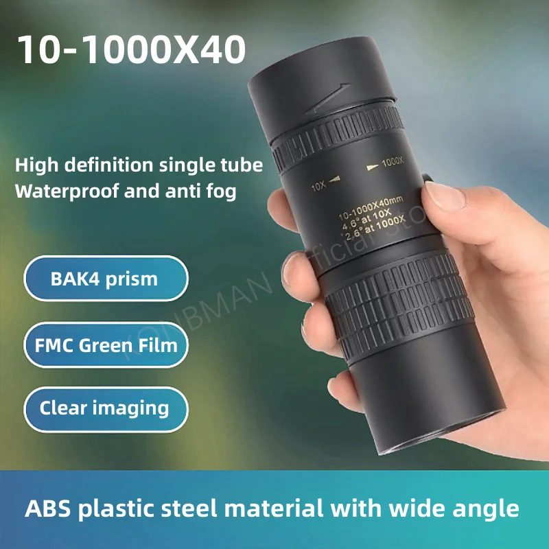 

Powerful Binoculars 10-300X Zoom Military Metal HD Bak4 Remote Quality Portable Professional Hunting Monocular Telescope