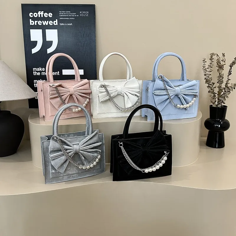 

2025 Elegant Bow Shoulder Bag - Luxury-inspired Square Crossbody Purse for Women, Chic Small Handbag for Daily & Evening
