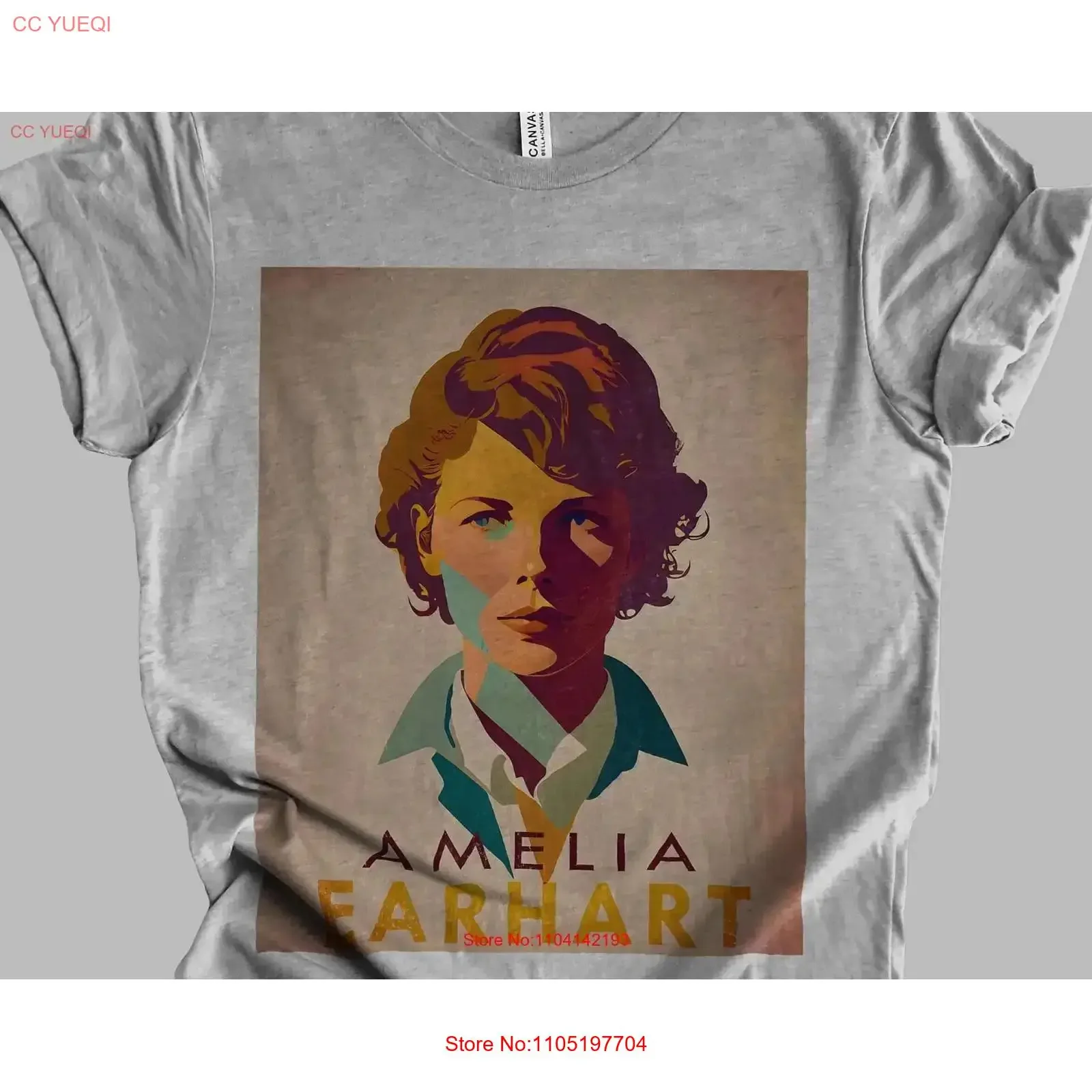 

Amelia Earhart Retro Minimalist T Shirt 2 Aviation History Mindspring Retreat vintage Washed Stylish Unisex Breathable Slightly