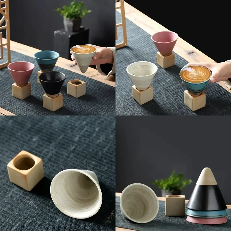 for Creative Retro Ceramic Coffee Cup Coarse Pottery Teacup Japanese Latte Porcelain Cup New Household Pottery Cup