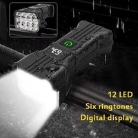 Bicycle 12 LED Headlights 140dB Loudly Bell Horn Bicycle Front Headlight USB Rechargeable Waterproof MTB Road Bike Bell Lamp