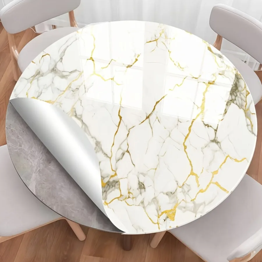 Kitchen Waterproof Oil-Resistant Wall Sticker Marble Waterproof Vinyl Heat-Resistant Adhesive Renovation, Cabinet PVC Wallpaper
