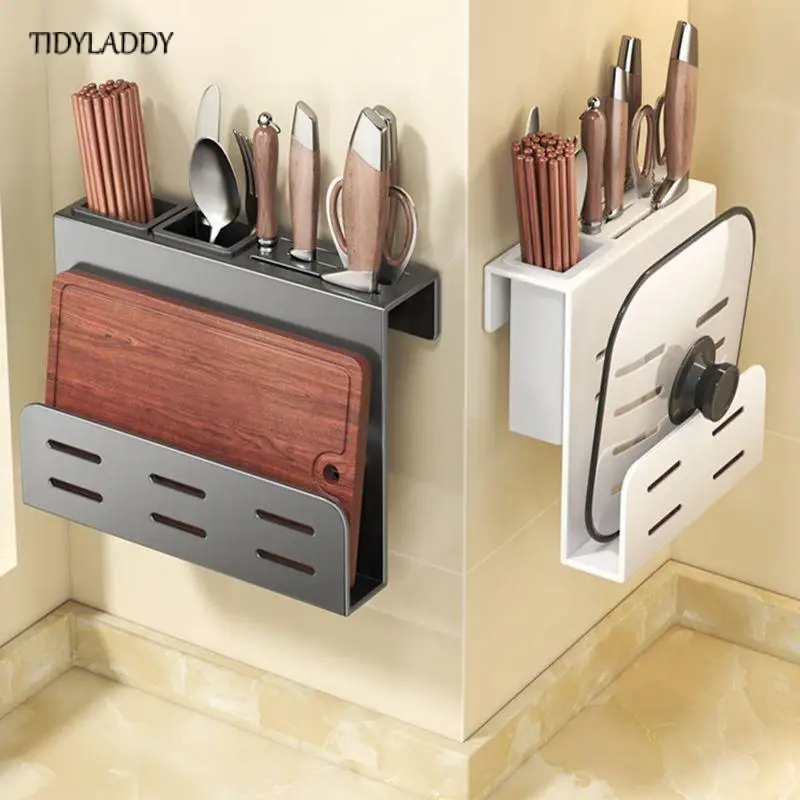 

Kitchen Stainless Steel Knife Holder Tool Storage Rack Storage Box Wall Mounted Chopsticks Cage Kitchen Accessories