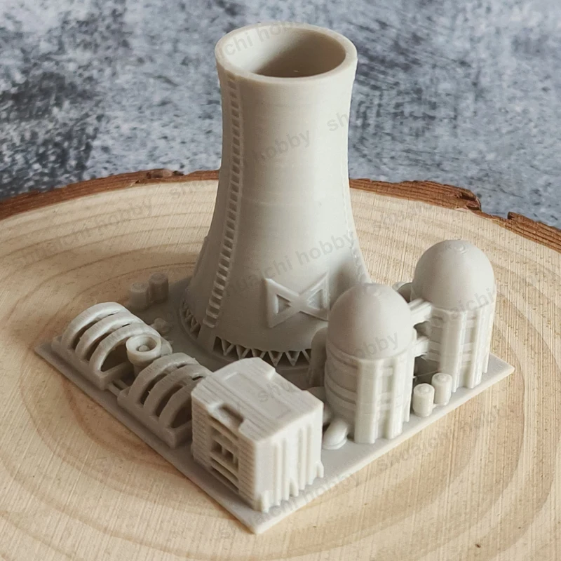 1PCS Nuclear Power Plant Model Simulation Thermal Power-station Base Size 5.5x5.5cm Assembly Creative Props Gift for DIY Display