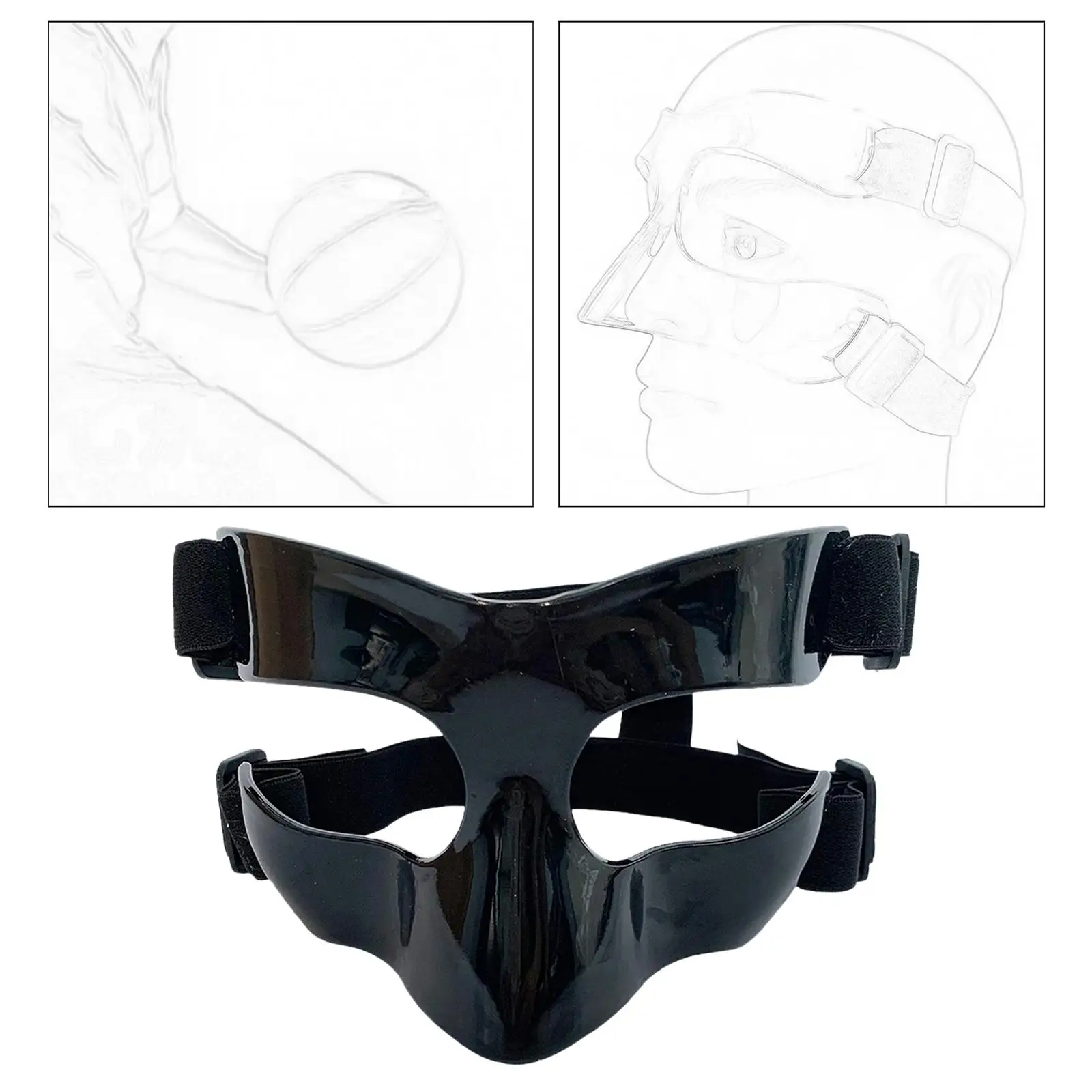 Basketball Mask Durable Face Guard for Broken Nose Adults Basketball Nose Guard Face Mask for Football Soccer Sports Accessories