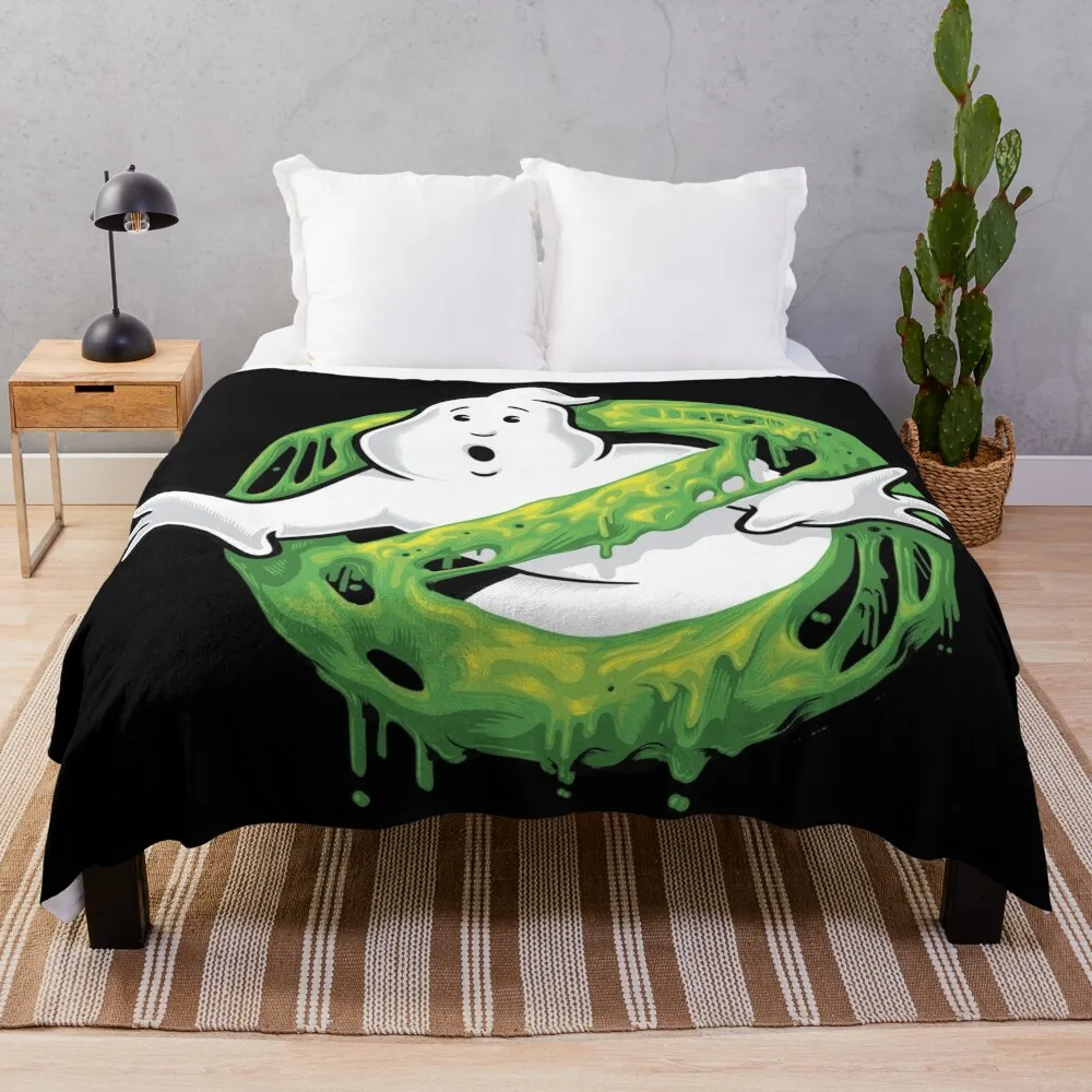 Ghost Hunters Busters Classic Slime Ghost Logo Throw Blanket wednesday Blankets Sofas Of Decoration halloween Blankets