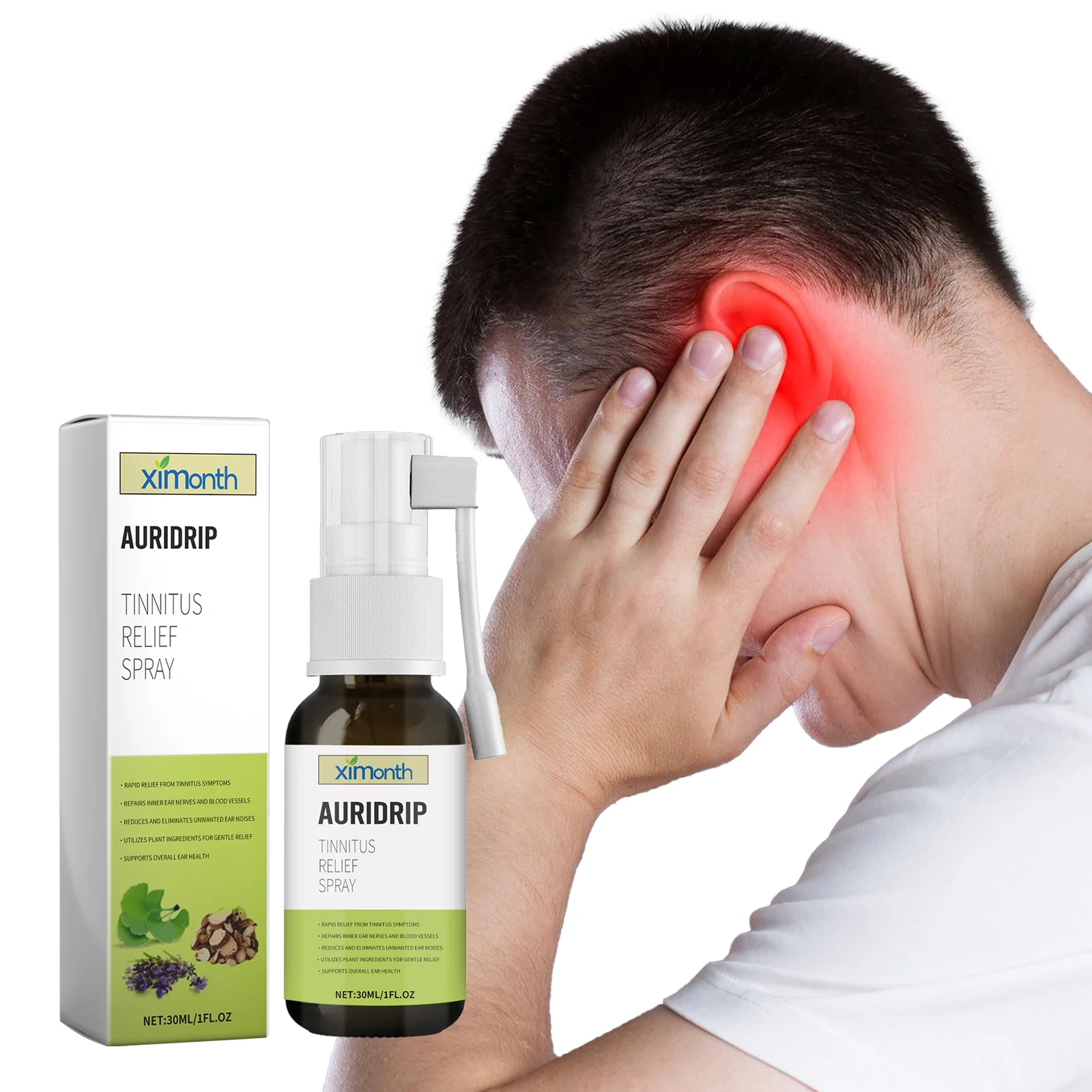 

30 мл спрей для облегчения шум в ушах, снимает дискомфорт в ушах, чистые ушные серы, спрей для удаления ушной серы против шум в ушах