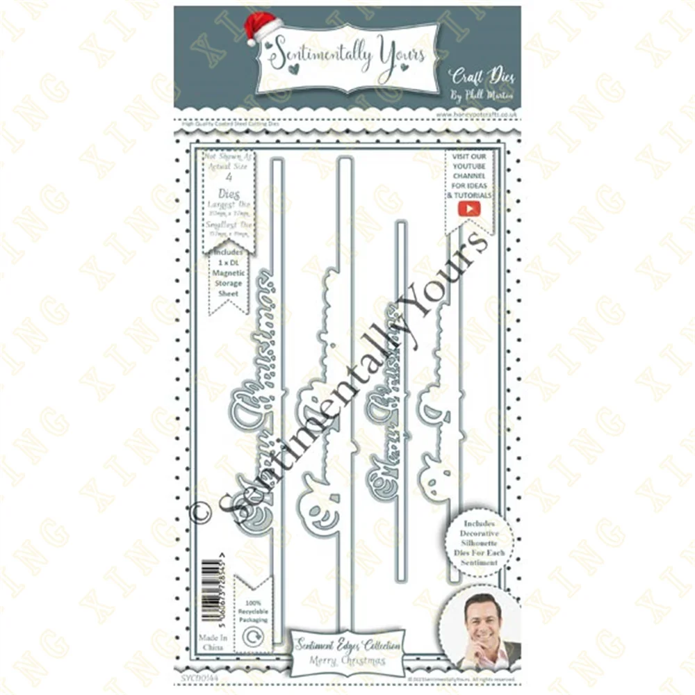 

Christmas Happy Christmas Metal Cutting Die Scrapbook Embossed Paper Card Album Craft Template Cut Die Stencils New for 2023