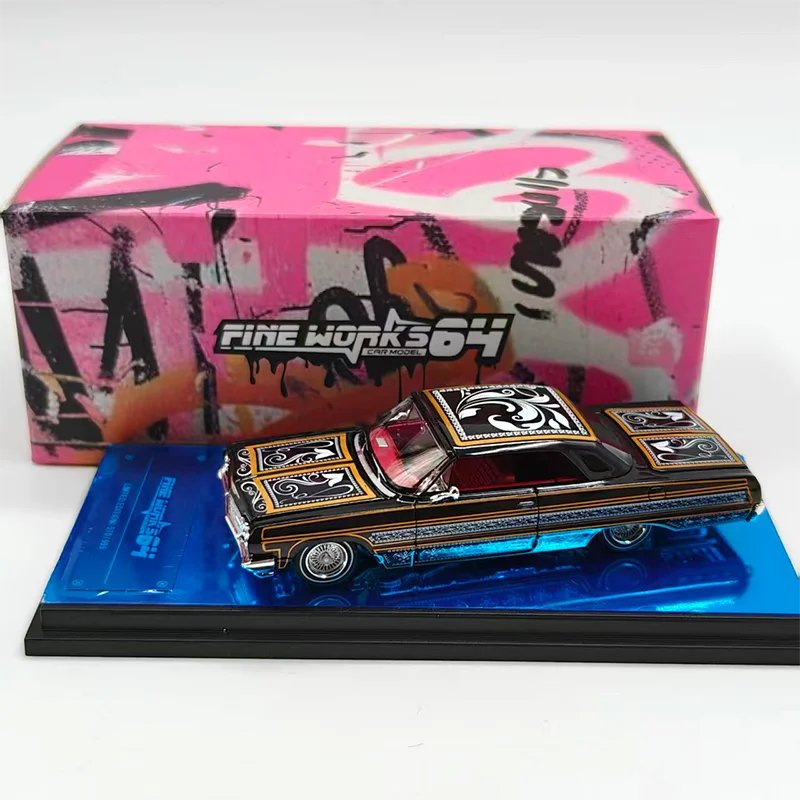 Fine Works64 1/64 Scale Impala Lowrider Alloy Car Model Desktop Decoration Scene Simulation Adult Gift Hobby & Toys
