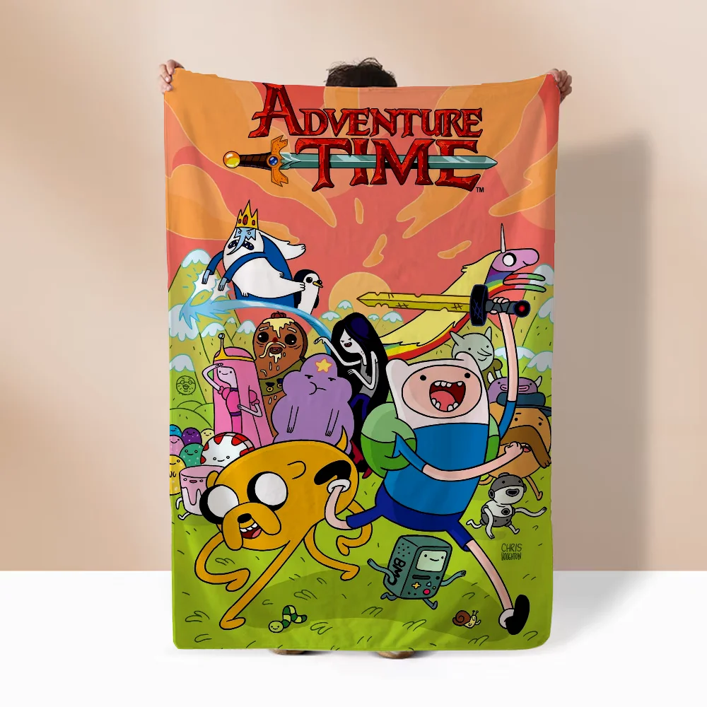 Adventures Time Thick Blankets for Winter Blanket Bed Knitted Plaid Home and Decoration Microfiber Bedding Beach Towel Throw Nap