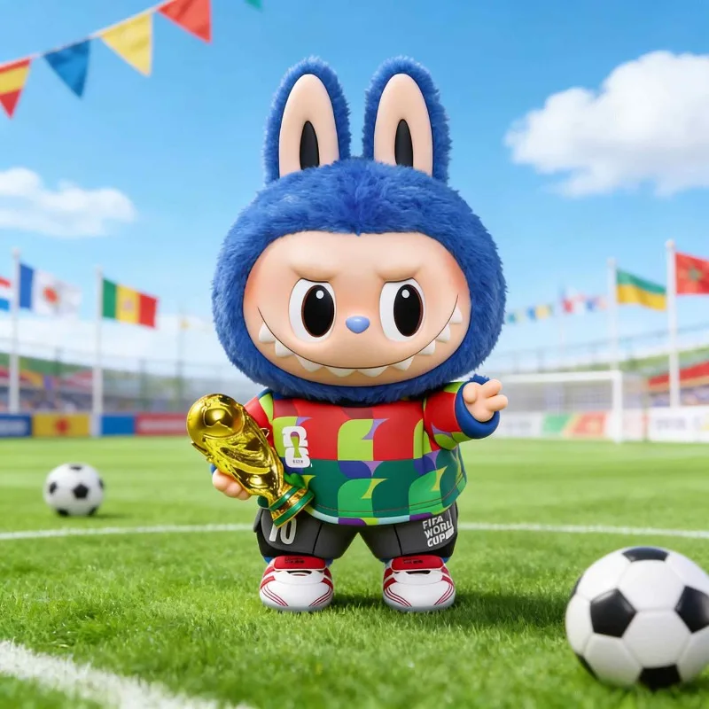 

POP MART LABUBU THE MONSTERS × FIFA: Модная плюшевая кукла на липучке «Поймай победу» – отличный подарок для футбольных фанатов