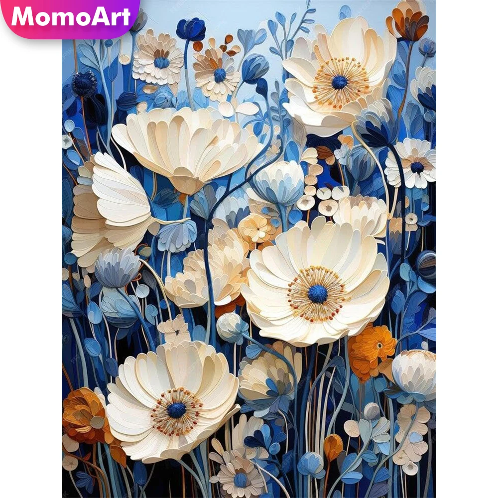 Momoart Flower Diamond Embroidery Acrylic Craft Supplies DIY Painting Full Square Round Diamond Mosaic Handmade Gift Child Hobby