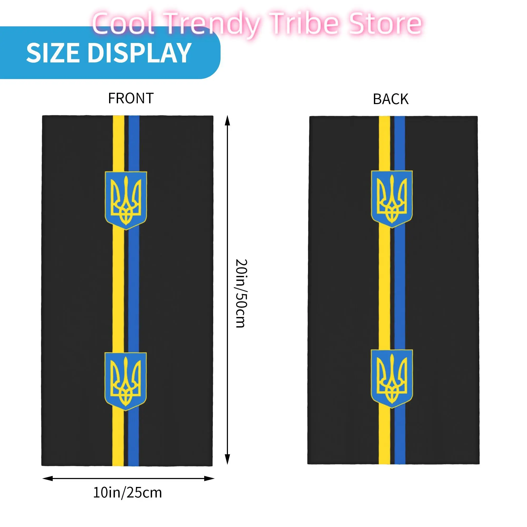 Coat Of Arms Ukraine Flag Bandana Winter Neck Warmer Women Windproof Wrap Face Scarf for Ski Ukrainian Trident Gaiter Headband