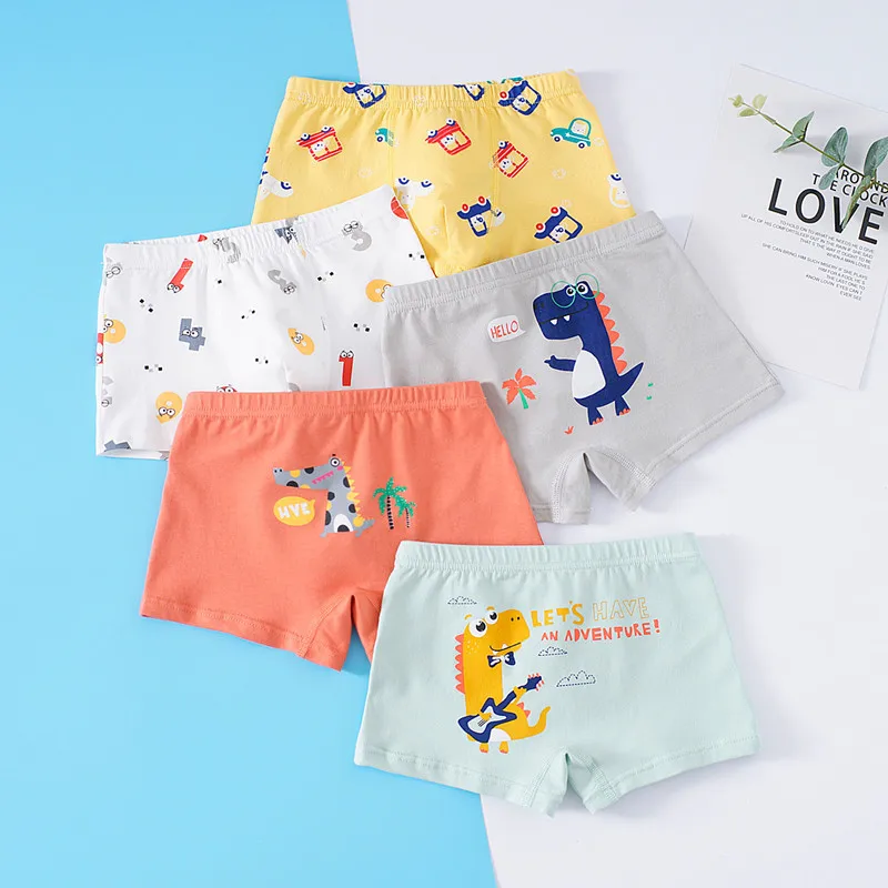 new high quality boys boxer shorts panties kids cartoon cotton children underwear 2-14year 5pcs/lot